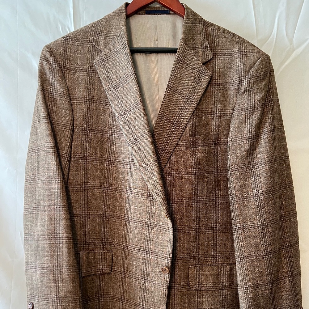 Daniel Cremieux Men's Brown/Grey Checkered Blazer